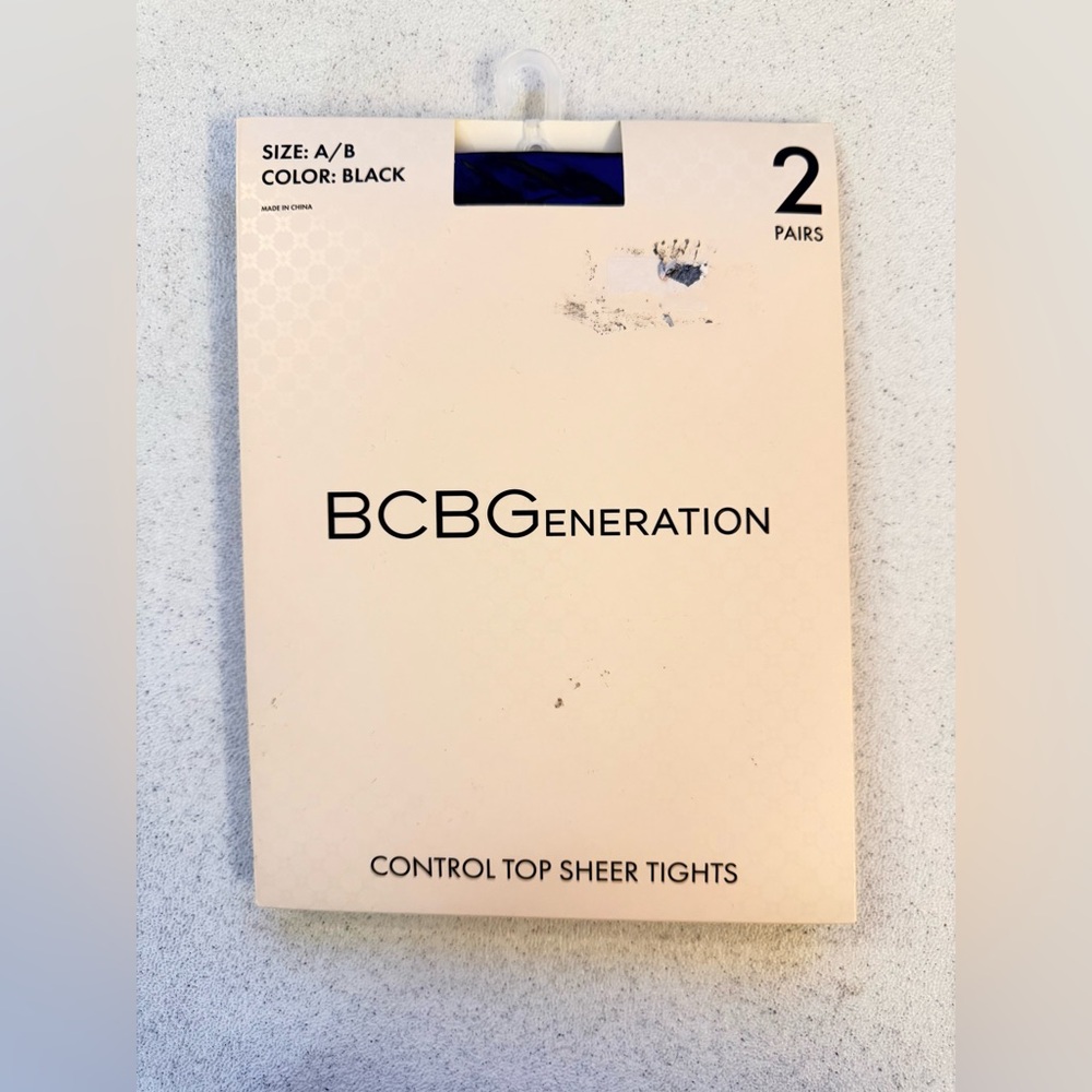 BCBGeneration Black Control Top Sheer Tights